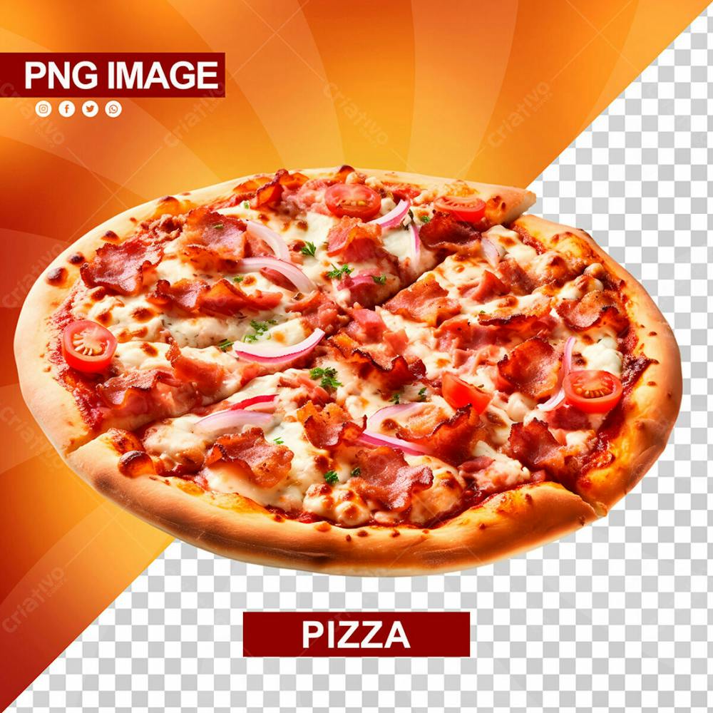 Pizza Saborosa Fatiada Psd