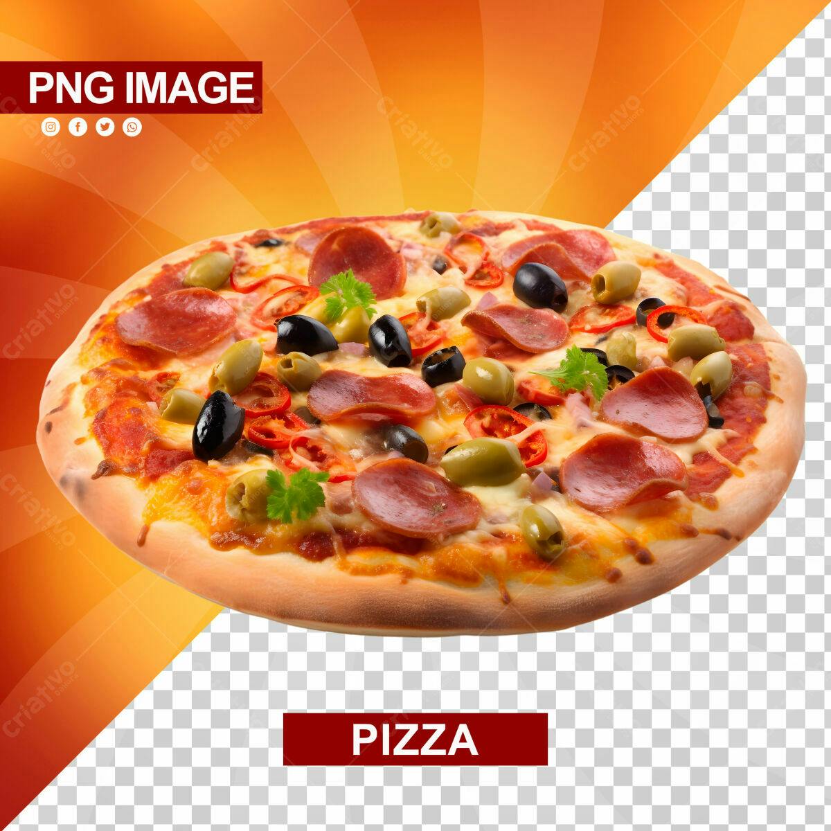 Imagem Pizza para Cardápio PSD Editável