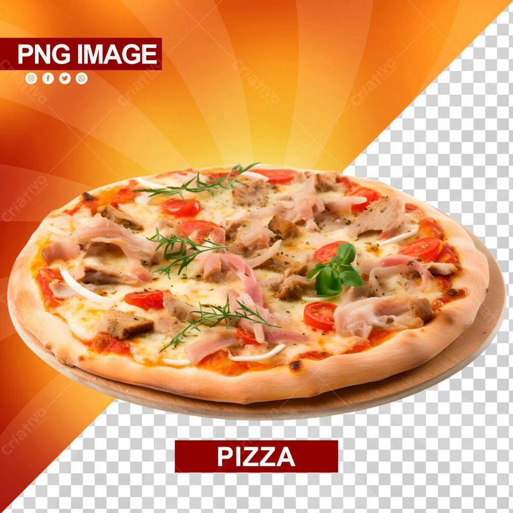 Deliciosa Pizza Redonda Tabua De Madeira Psd (2)