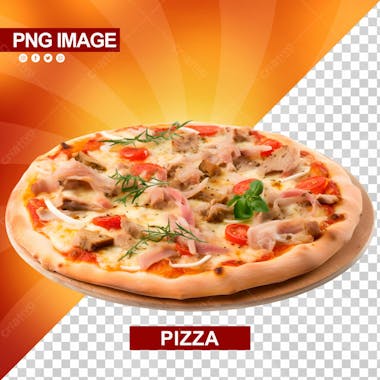 Deliciosa pizza redonda tabua de madeira psd