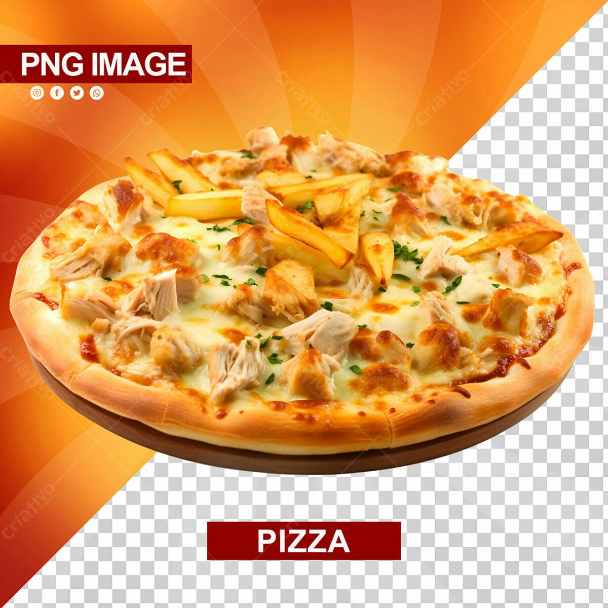 Banner Pizza Frango e Batata PSD Editável