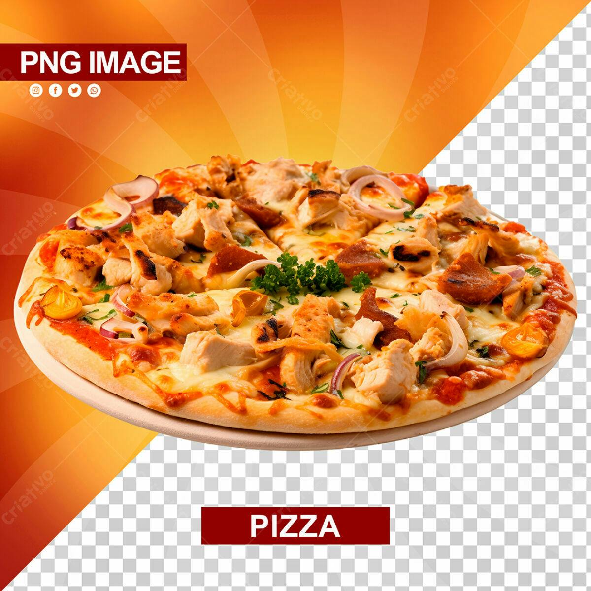 Banner Pizza Frango e Cebola PSD Editável