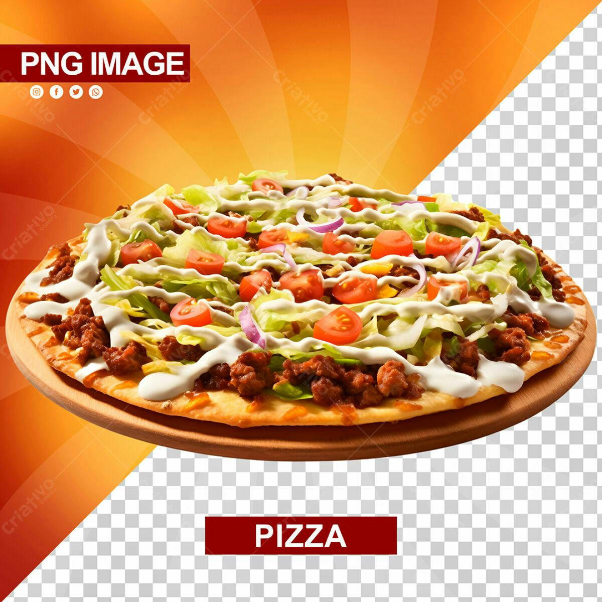 Banner Pizza com Carne Moída PSD Editável