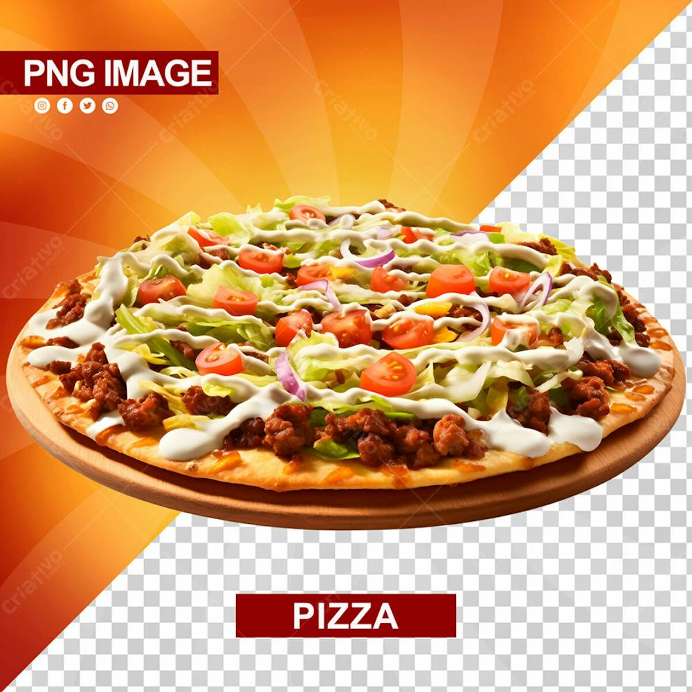 Pizza Deliciosa Redonda Tabua De Madeira Psd