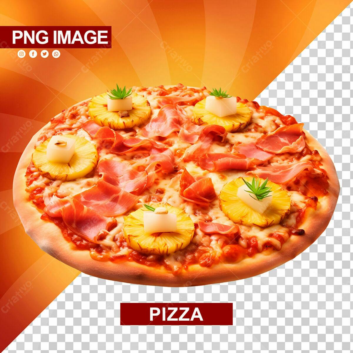 Banner Pizza Hawaiana PSD Editável