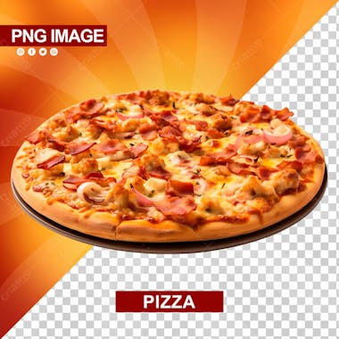 Deliciosa pizza redonda tabua de madeira psd