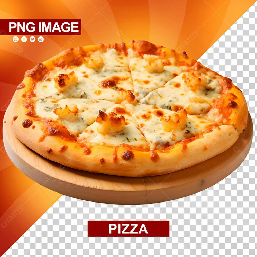 Mini Pizza Fatiada Em 7 Pedacos Tabua De Madeira Psd