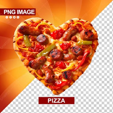 Pizza com formato de coracao psd