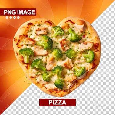 Deliciosa pizza com formato de coracao psd