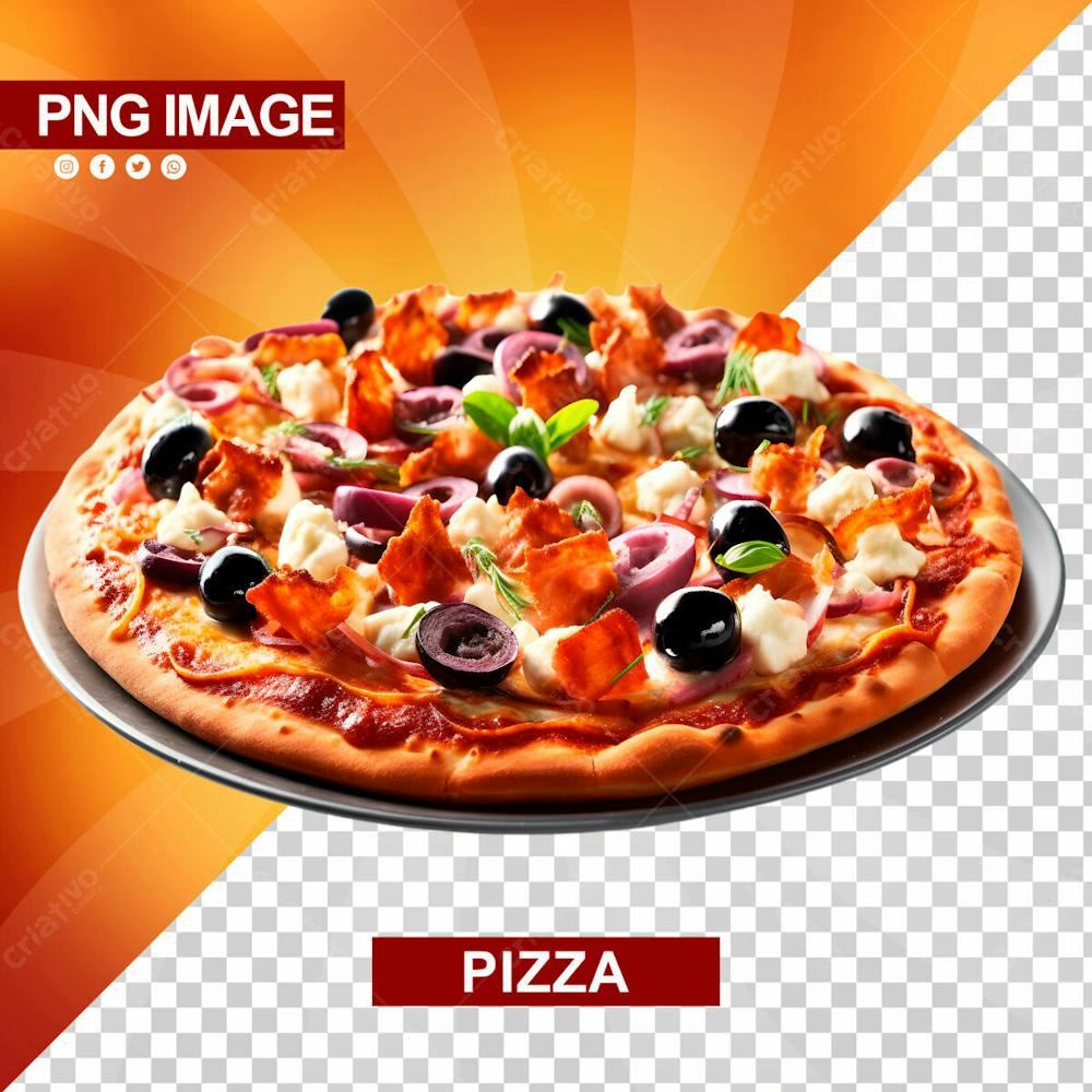 Deliciosa Pizza Redonda Forma De Ferro Psd