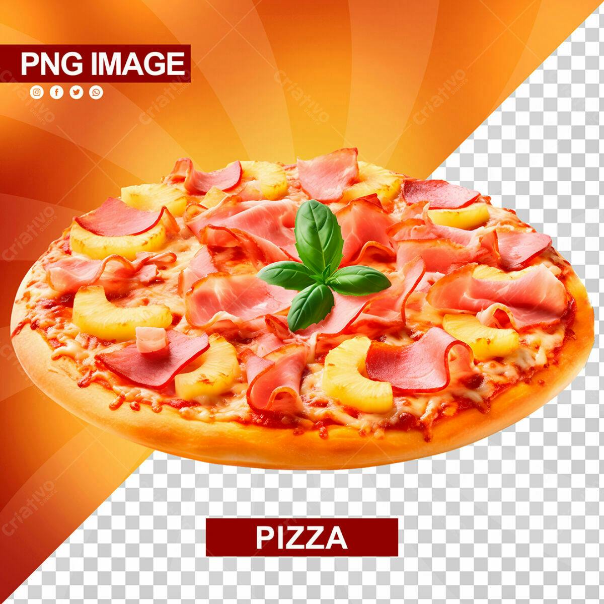 Imagem Pizza Havaiana PSD Editável