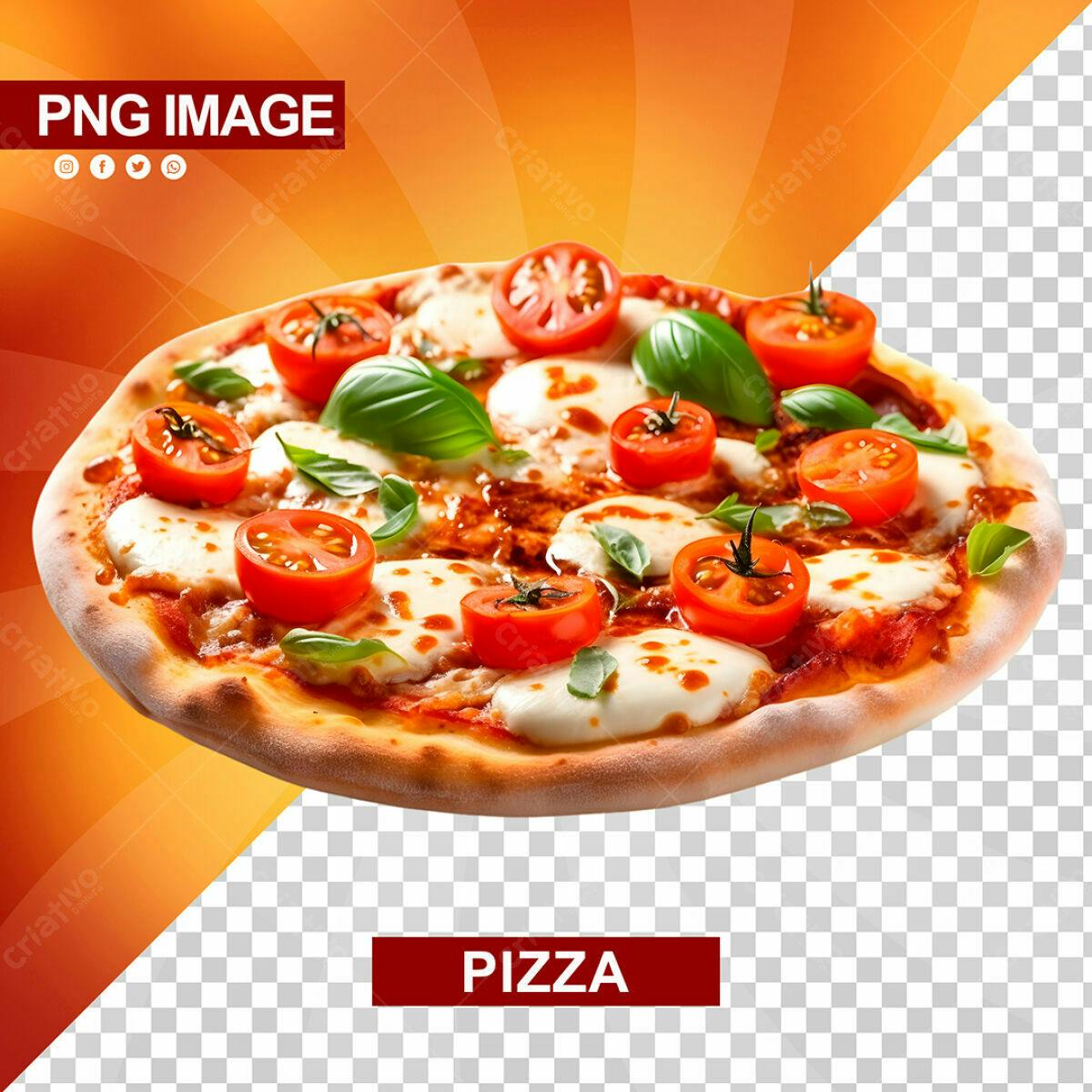 Banner Pizza com Queijo e Tomates PSD Editável