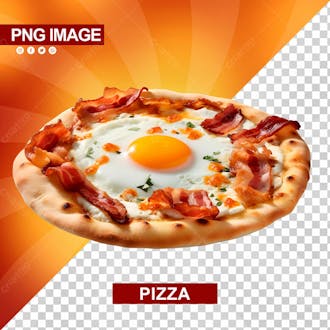 Pizza deliciosa redonda ovo e bacon psd