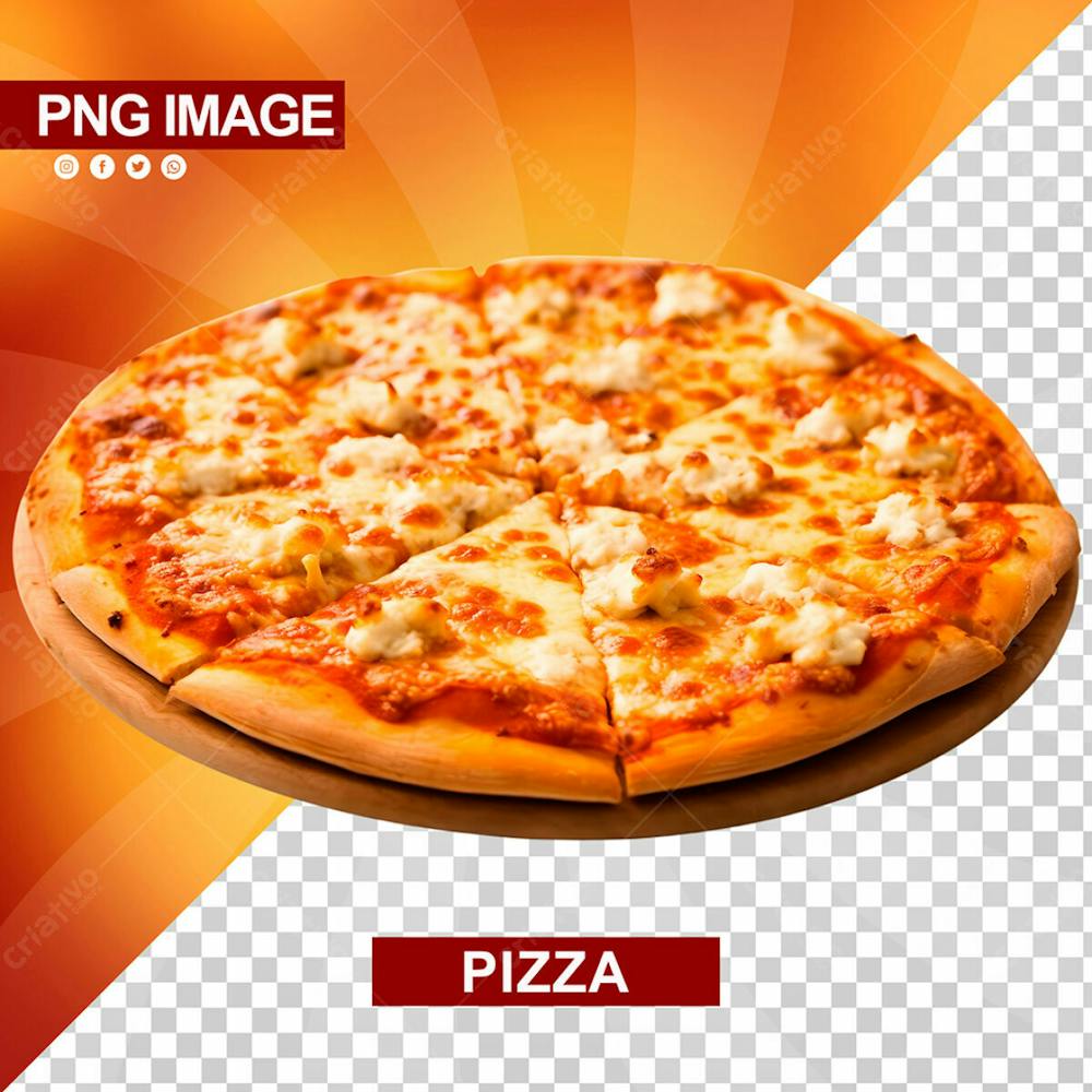 Deliciosa Pizza Redonda Fatiada Tabua De Madeira Psd