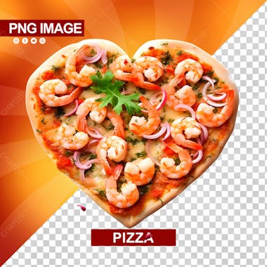 Deliciosa pizza com formato de coracao psd