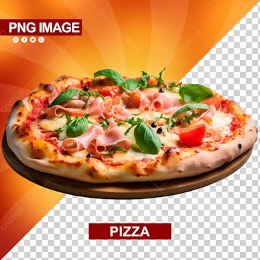 Deliciosa pizza tabua de madeira psd