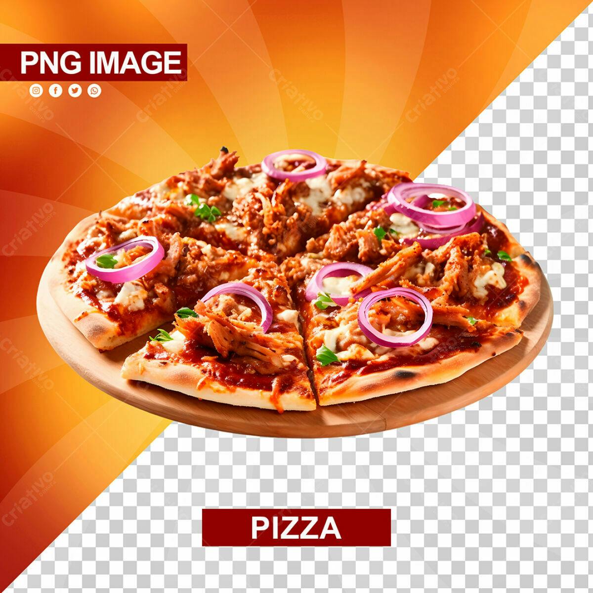 Banner Pizza com Cebola Roxa PSD Editável