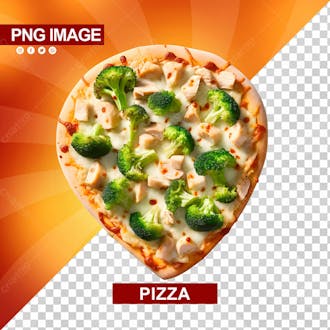 Pizza de legumes em formato de pin psd