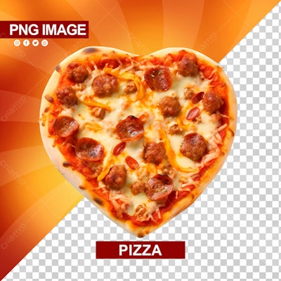 PSD Pizza em Formato de Coração para Dia dos Namorados