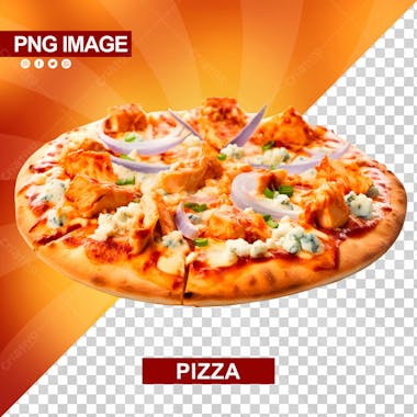 Pizza saborosa fatiada psd