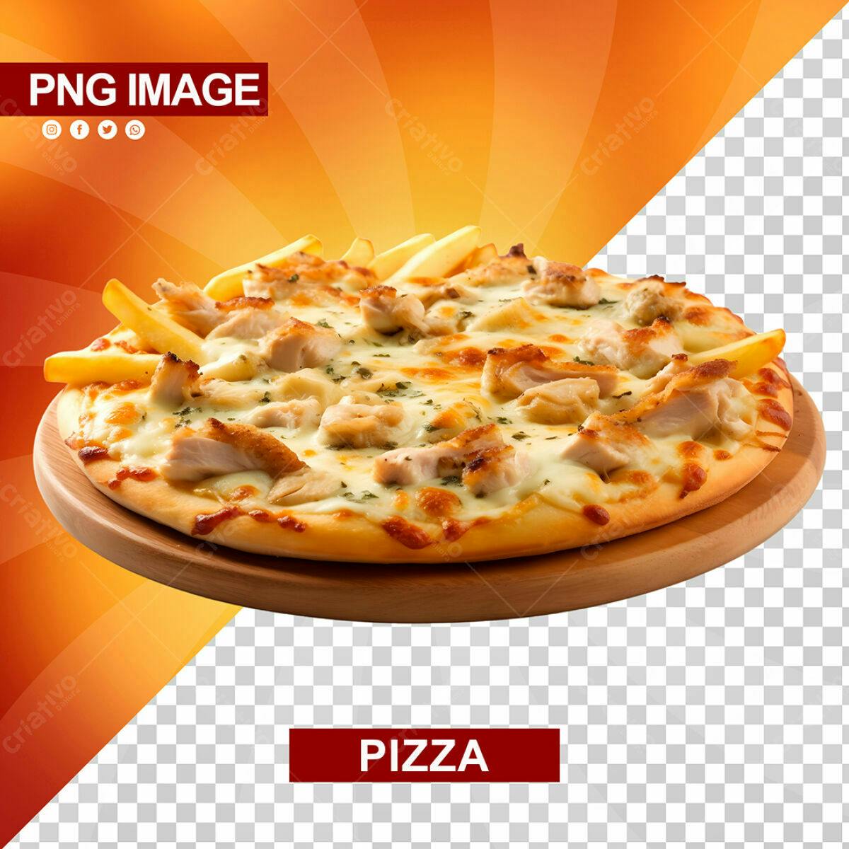 Banner Pizza Frango e Batata PSD Editável