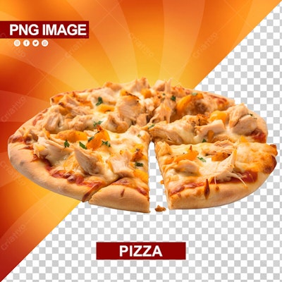 Psd de Pizza Frango e Queijo para Cardápio PSD Editável