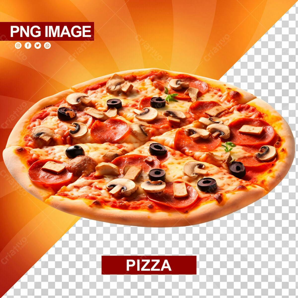 Psd de Pizza para Cardápio de Pizzaria PSD Editável