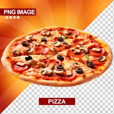 Deliciosa pizza fatiada psd