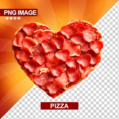 Flyer Dia dos Namorados Pizza em Formato de Coração PSD Editável