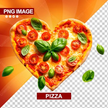 Pizza com formato de coracao psd