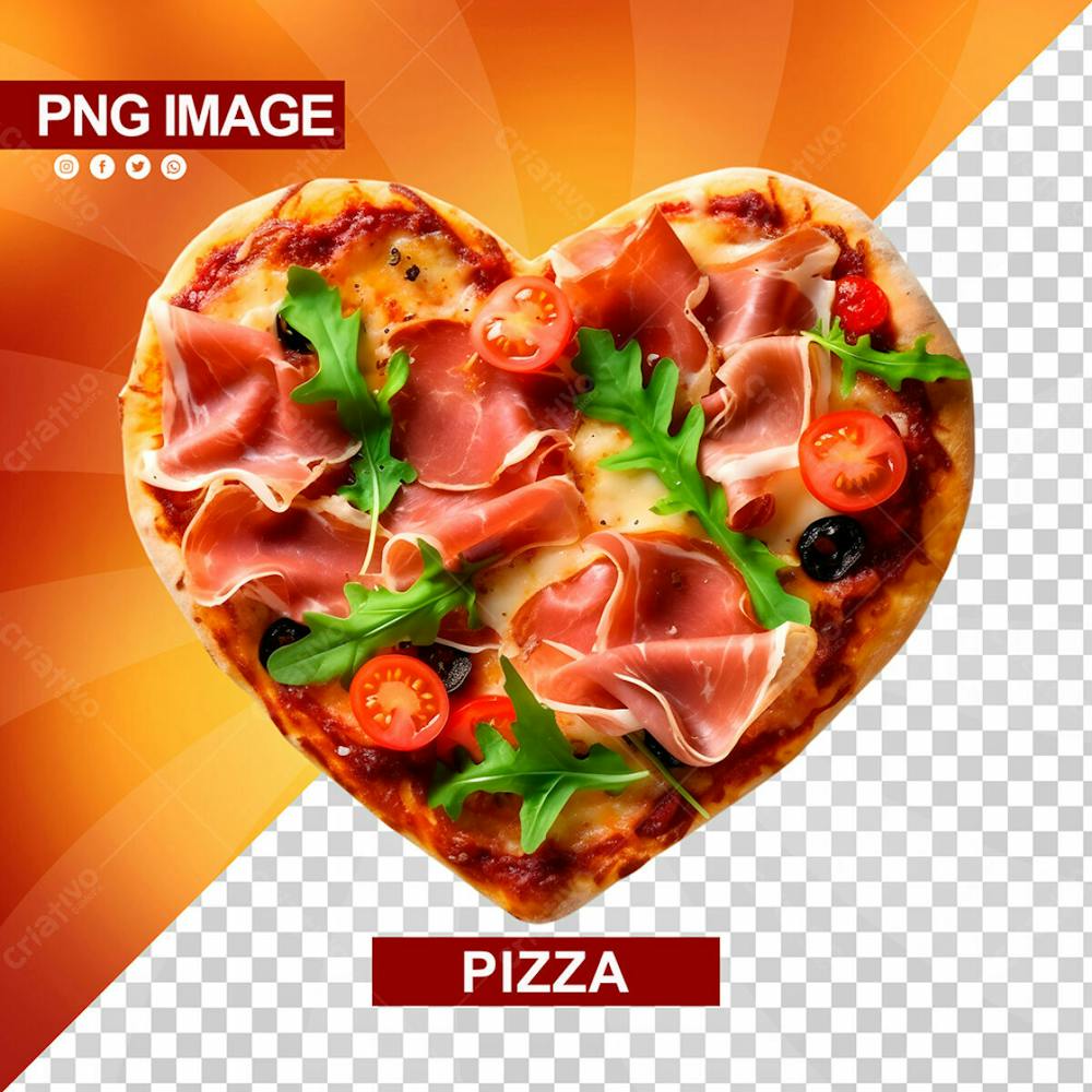 Pizza Com Forma De Coracao Psd