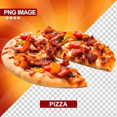 Pizza saborosa sem uma fatia psd