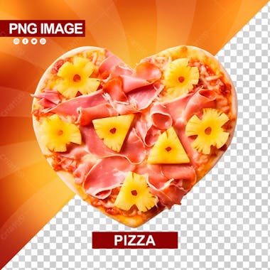 Deliciosa pizza sabor abacaxi com presunto psd