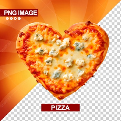 PSD Pizza em Formato de Coração para Dia dos Namorados