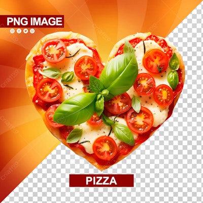 PSD Pizza em Formato de Coração para Dia dos Namorados