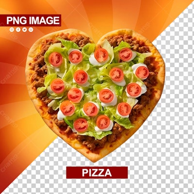 PSD Pizza em Formato de Coração para Dia dos Namorados