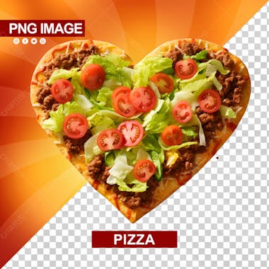 Pizza em formato de coracao psd