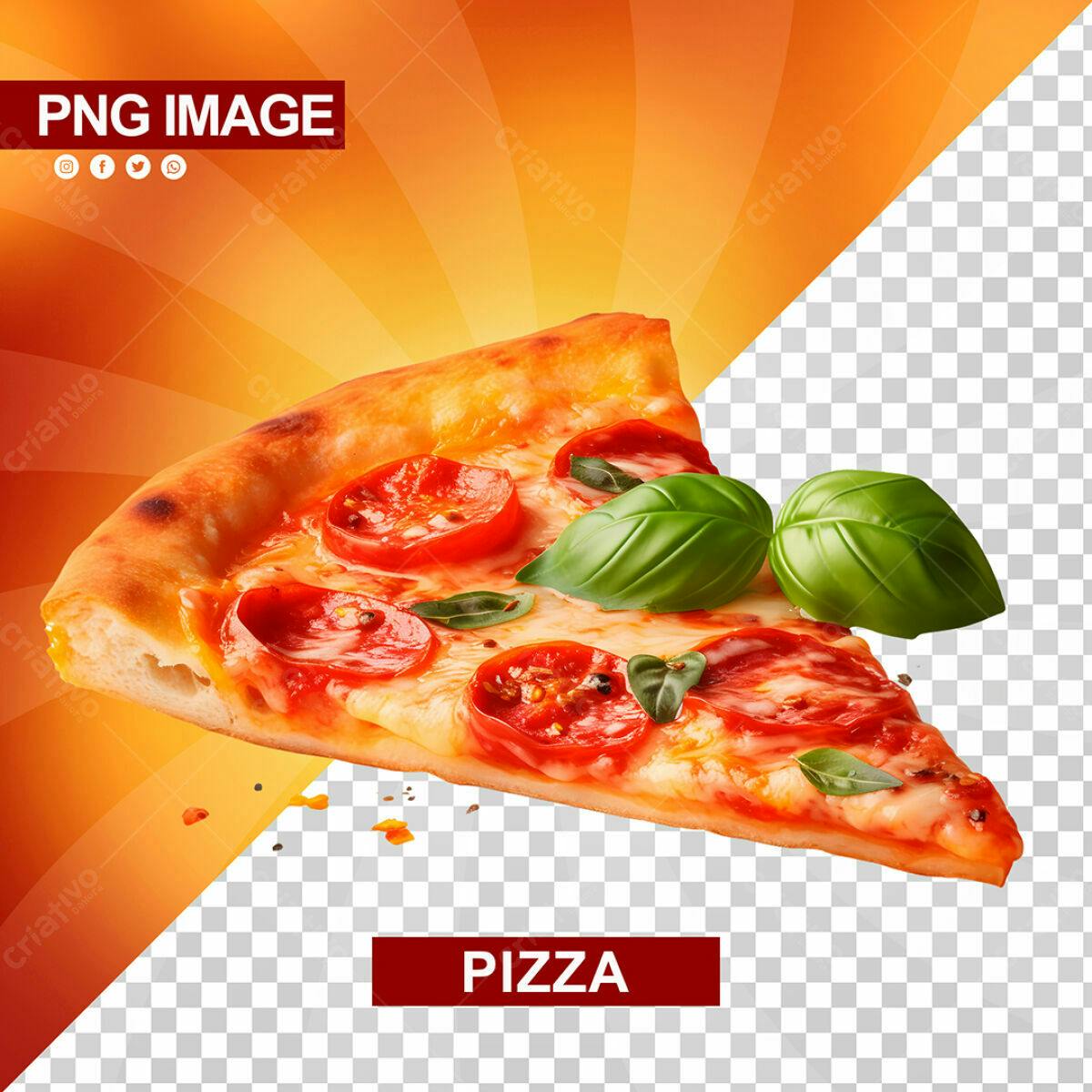 PSD Fatia de Pizza para Cardápio de Pizzaria PSD Editável