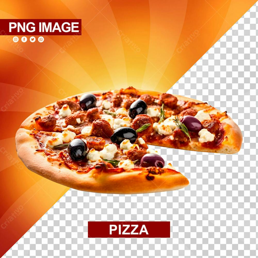 Pizza Deliciosa Redonda Sem Uma Fatia Psd