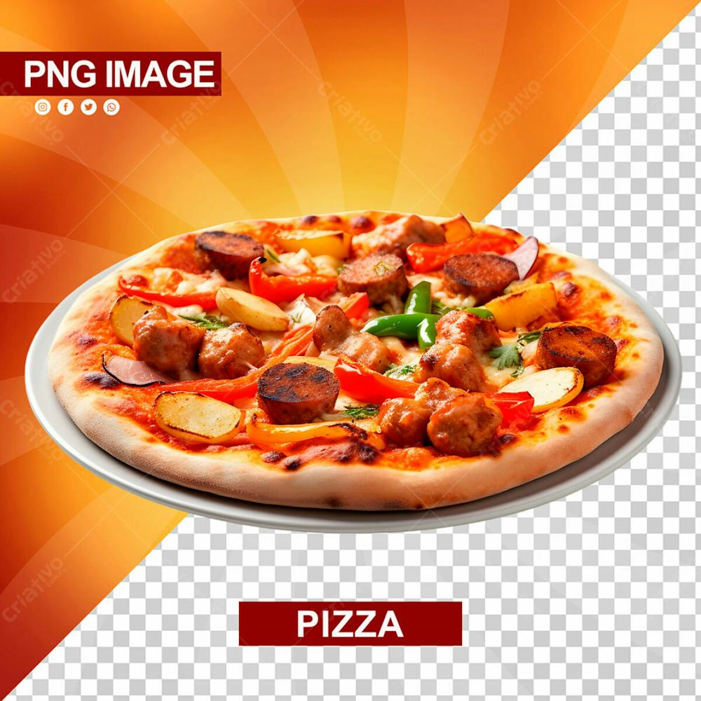 Deliciosa Pizza Redonda Forma De Ferro Psd (2)