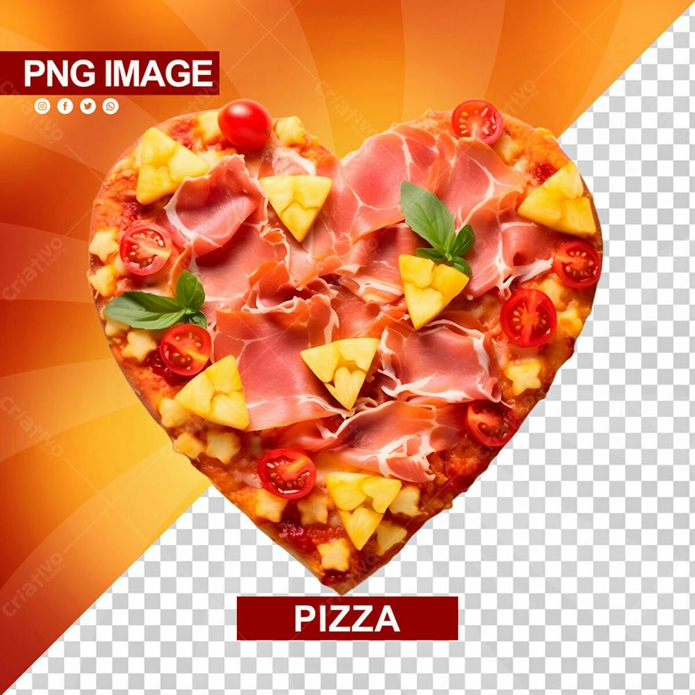 Pizza Com Formato De Coracao Psd
