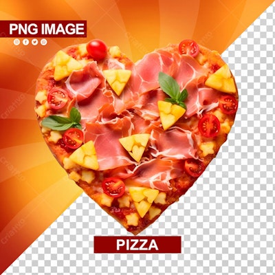 PSD Pizza em Formato de Coração para Dia dos Namorados