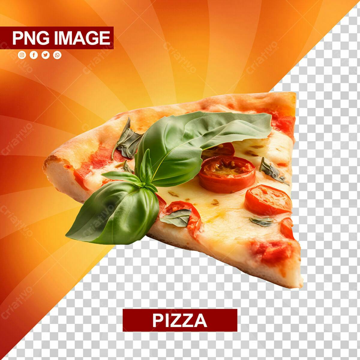 PSD Fatia de Pizza para Cardápio de Pizzaria Editável