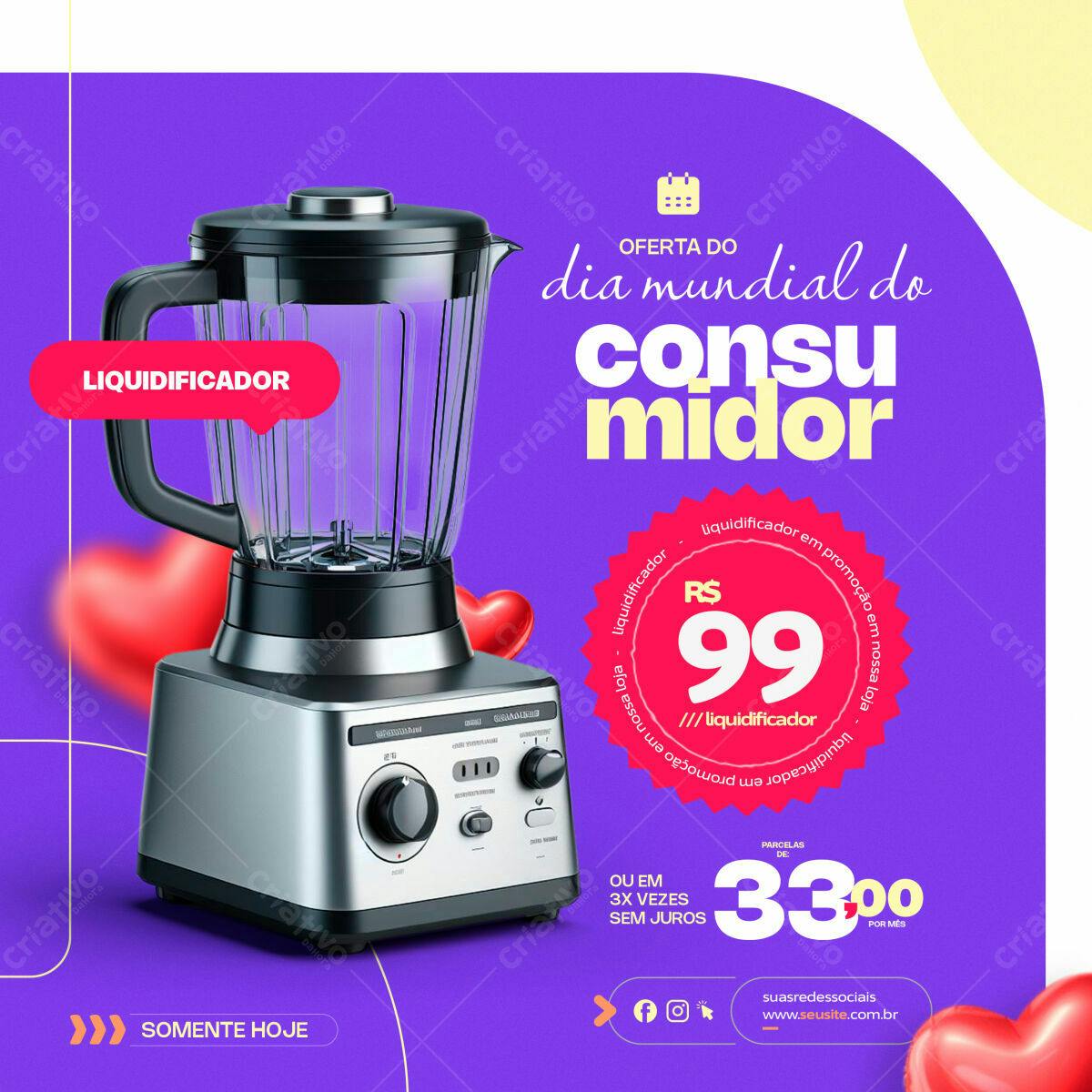 Banner Dia Mundial do Consumidor PSD Editável