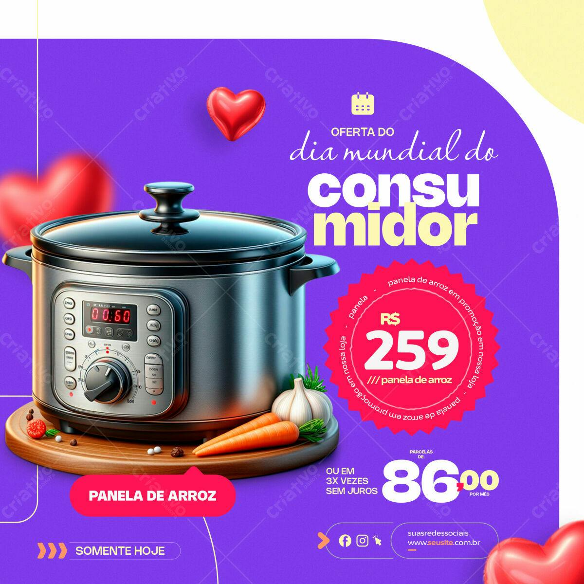 Flyer Dia Mundial do Consumidor PSD Editável