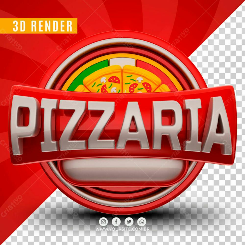 Selo 3D Para Composicao Pizza Pizza Social Media Psd Editavel (1)