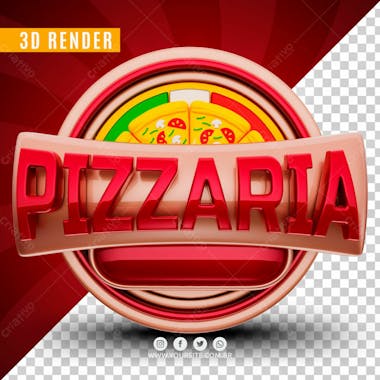 Selo 3d para composicao pizza pizza social media psd editavel