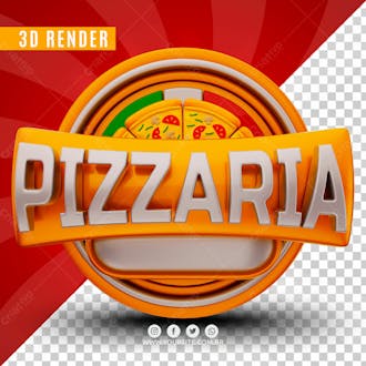 Selo 3d pizzaria para composicao psd