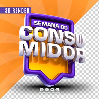 Selo 3D Para Composicao Semana Do Consumidor Psd Editavel (3)