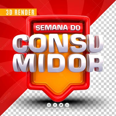 Selo 3D Para Composicao Semana Do Consumidor Psd Editavel (8)